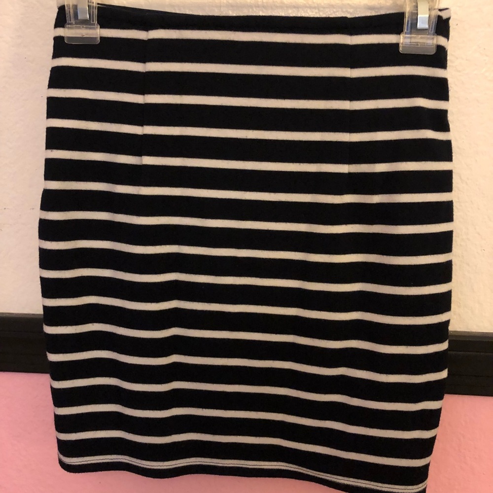Navy striped skirt